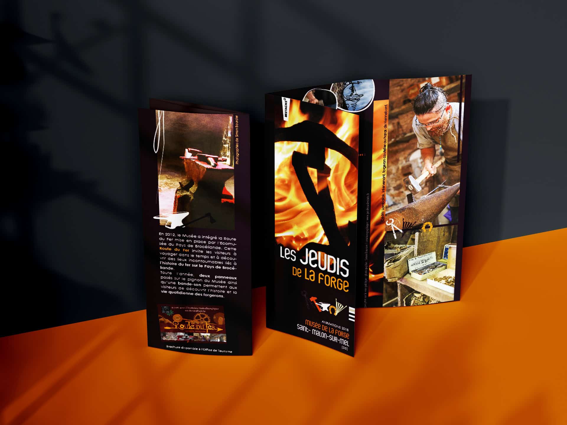 office tourisme de st meen le grand jeudi de la forge artisan bretagne 35 rennes lorient vannes depliant 3 volets feu