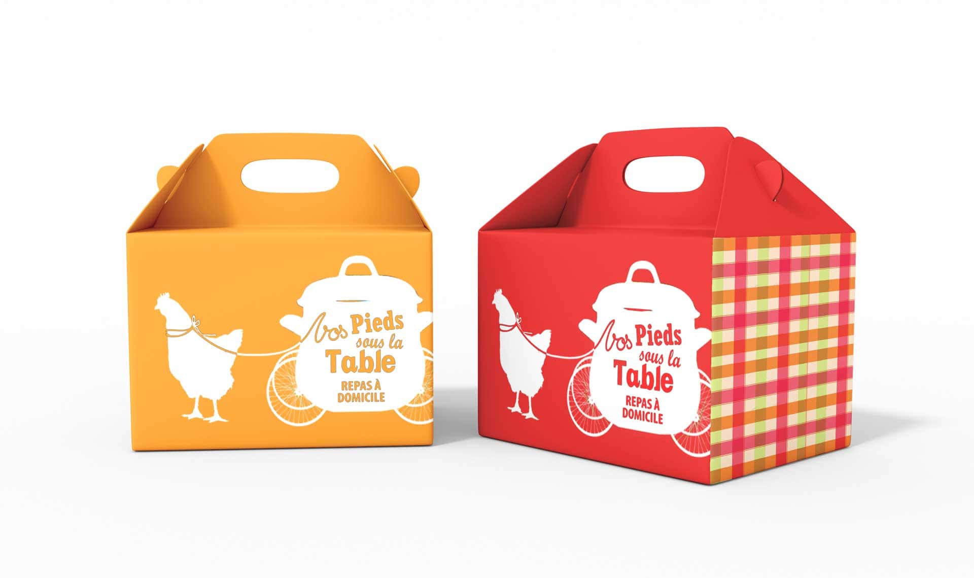 les pieds sous la table boite traiteur blanche personnalisée recyclée recadrée lunch boxe