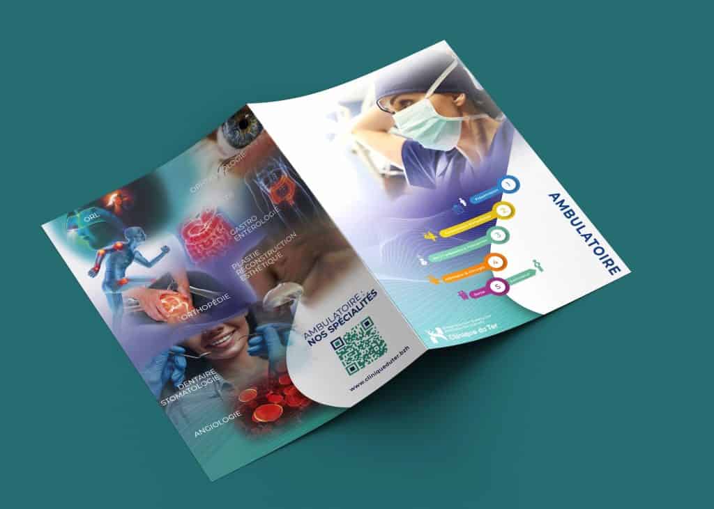 Centre de santé MOG : brochure médicale et services de santé. mockup chemise a rabat 010922 clinic du t verso