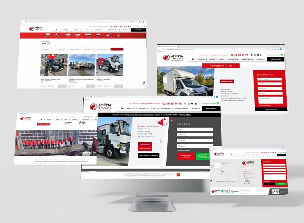 Vitrine de la plateforme MOG pour véhicules professionnels ahema site